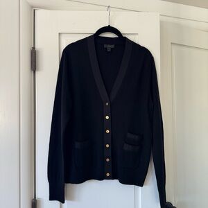 J. Crew Black Merino Wool Cardigan Size L